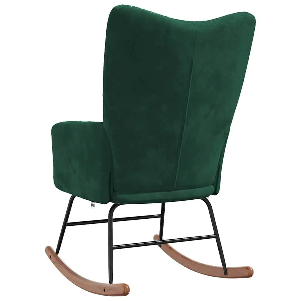 Rocking Chair Velvet Upholstered Green Modern Living Room Padded Armchair