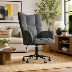 Versatile Grey Velvet Chair for Office and Living Room