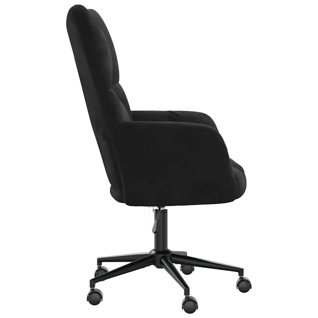 Relaxing Chair Velvet Black Adjustable Height Swivel Armchair