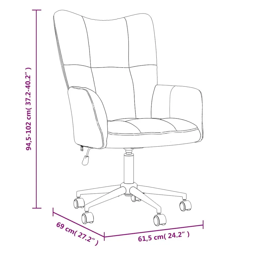 Relaxing Chair Velvet Black Adjustable Height Swivel Armchair