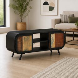 Versatile Reclaimed Wood TV Cabinet 110x30x45cm