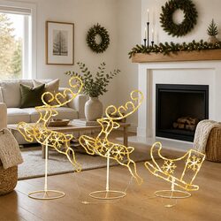 Versatile LED Reindeer Sleigh Decoration for Any Setting