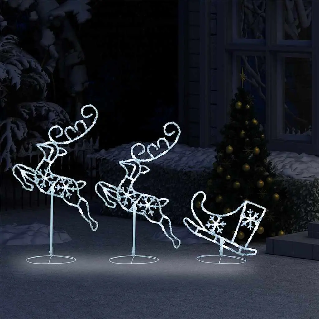 260cm Acrylic Reindeer Sleigh Decoration