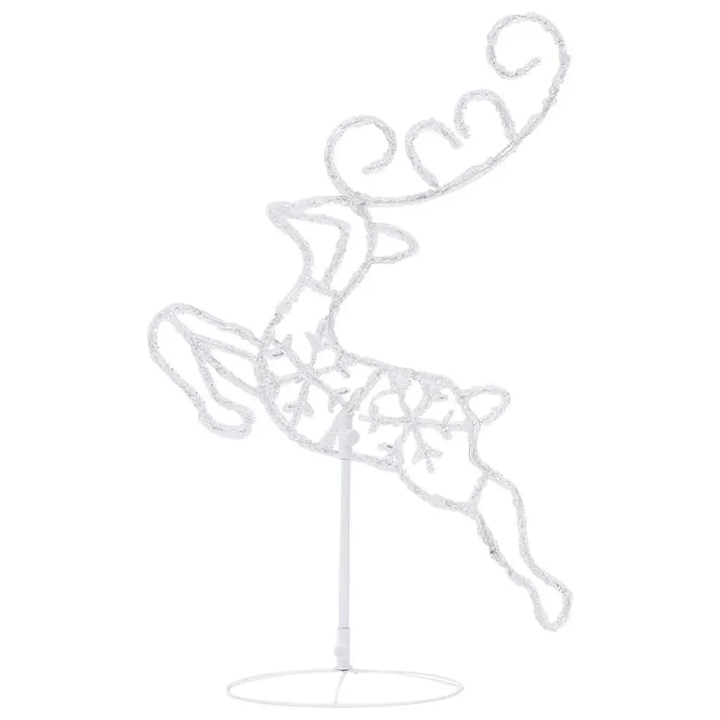 Christmas Decoration Blue Acrylic Sleigh with Flying Reindeer 260cm LED Lights for Indoor Outdoor Use
