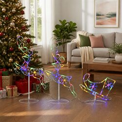 Versatile Christmas Reindeer Sleigh LED Decoration