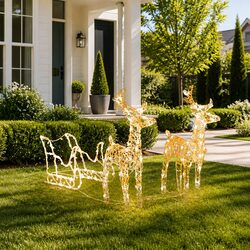Versatile Christmas Decoration: Sleigh with Reindeer Lights