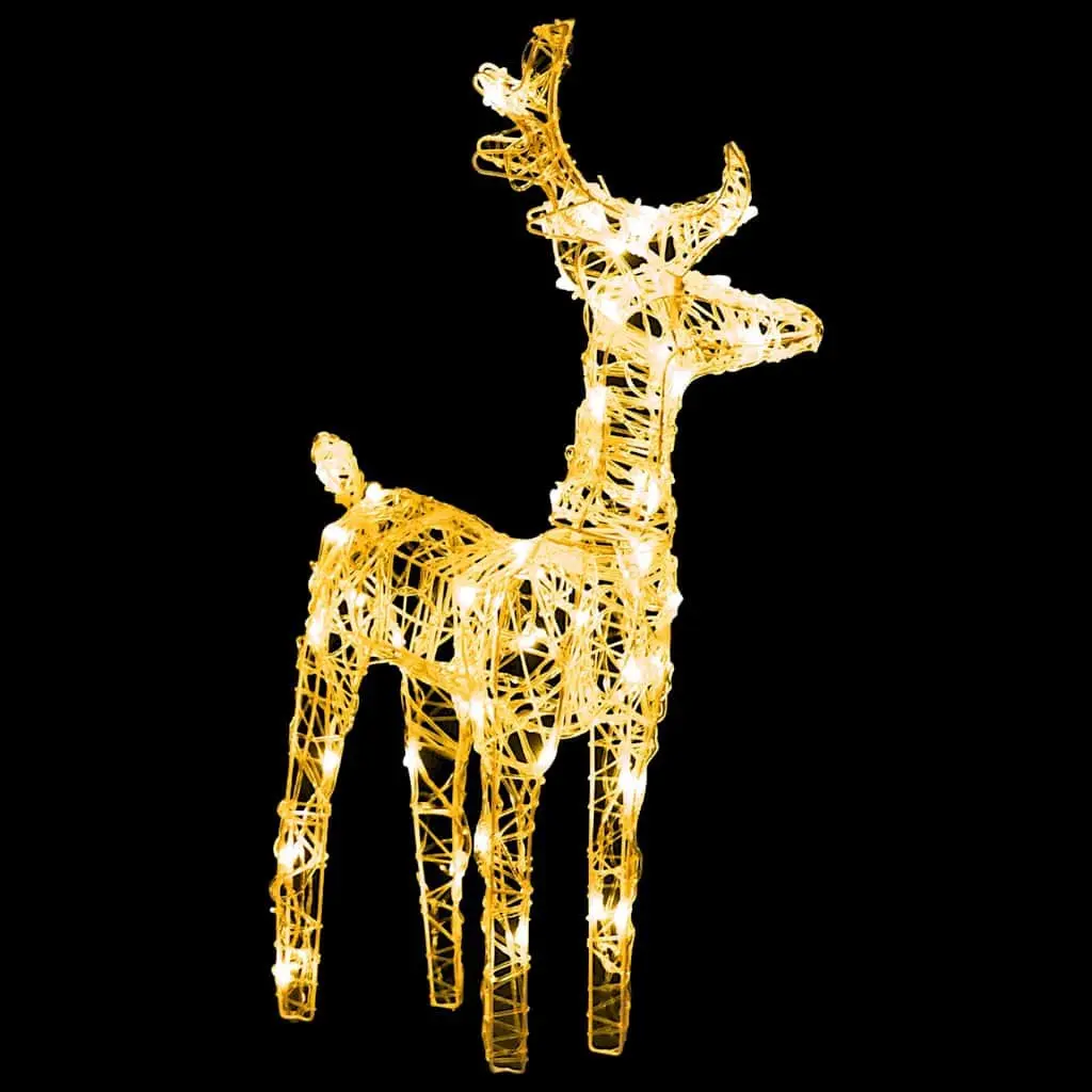 Christmas Decoration Reindeer Sleigh LED Lights 130 cm Warm White Outdoor