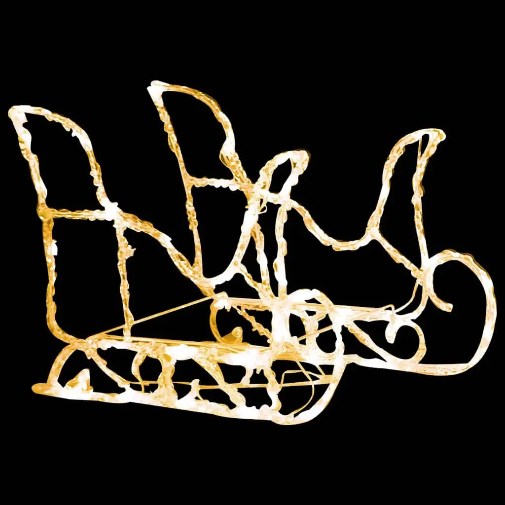 Christmas Decoration Reindeer Sleigh LED Lights 130 cm Warm White Outdoor
