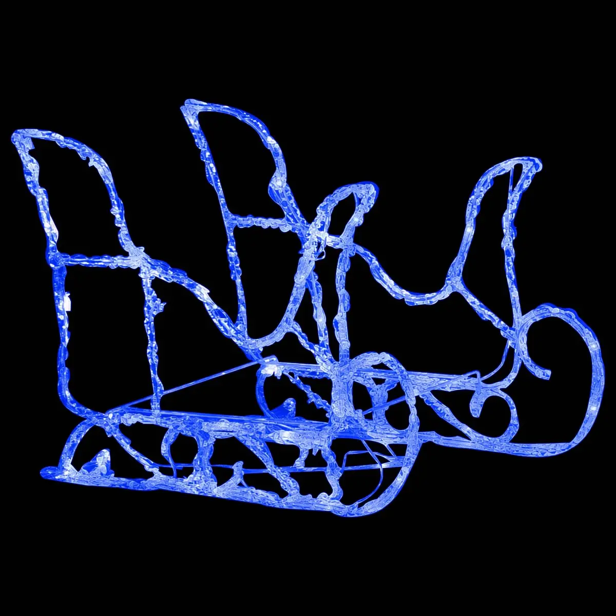 Christmas LED Light Decoration Reindeer Sleigh 130 cm Weatherproof Blue Acrylic PVC