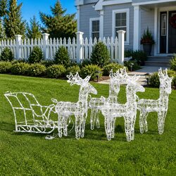 Versatile Outdoor Christmas Decoration: Reindeer and Sleigh