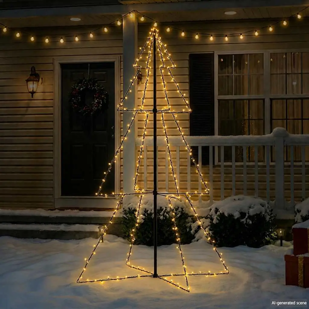 Christmas Cone Tree LED 240 Lights 118x180cm White