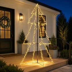 Practical Christmas Cone Tree with 300 LEDs for Holiday Spirit
