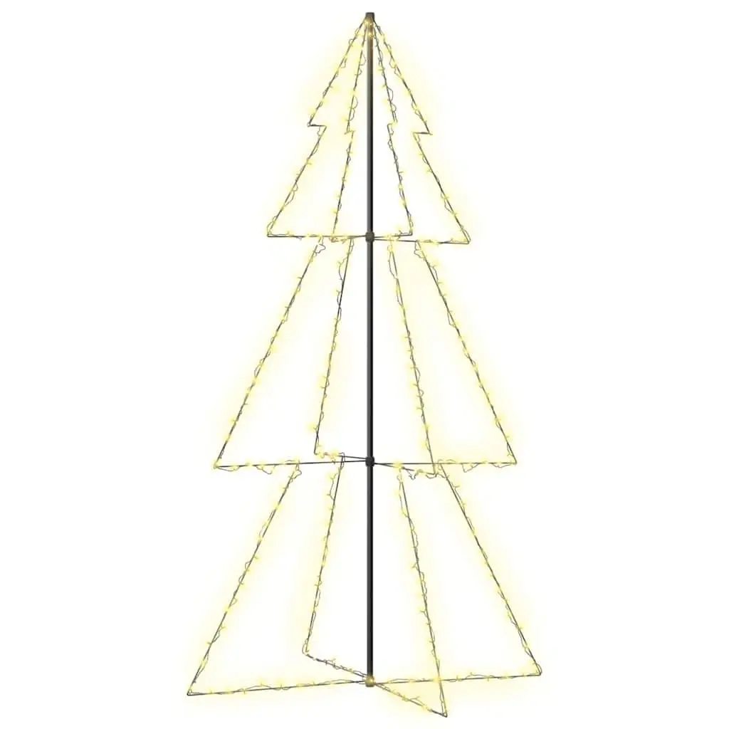 Christmas Cone Tree 220x120 cm White LED Indoor Outdoor Decoration 300 Lights