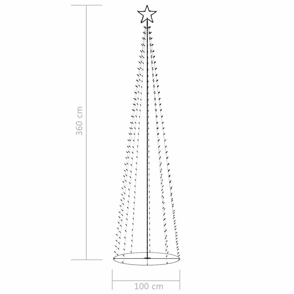 Christmas Cone Tree 360cm Warm White LED Indoor Outdoor Decoration