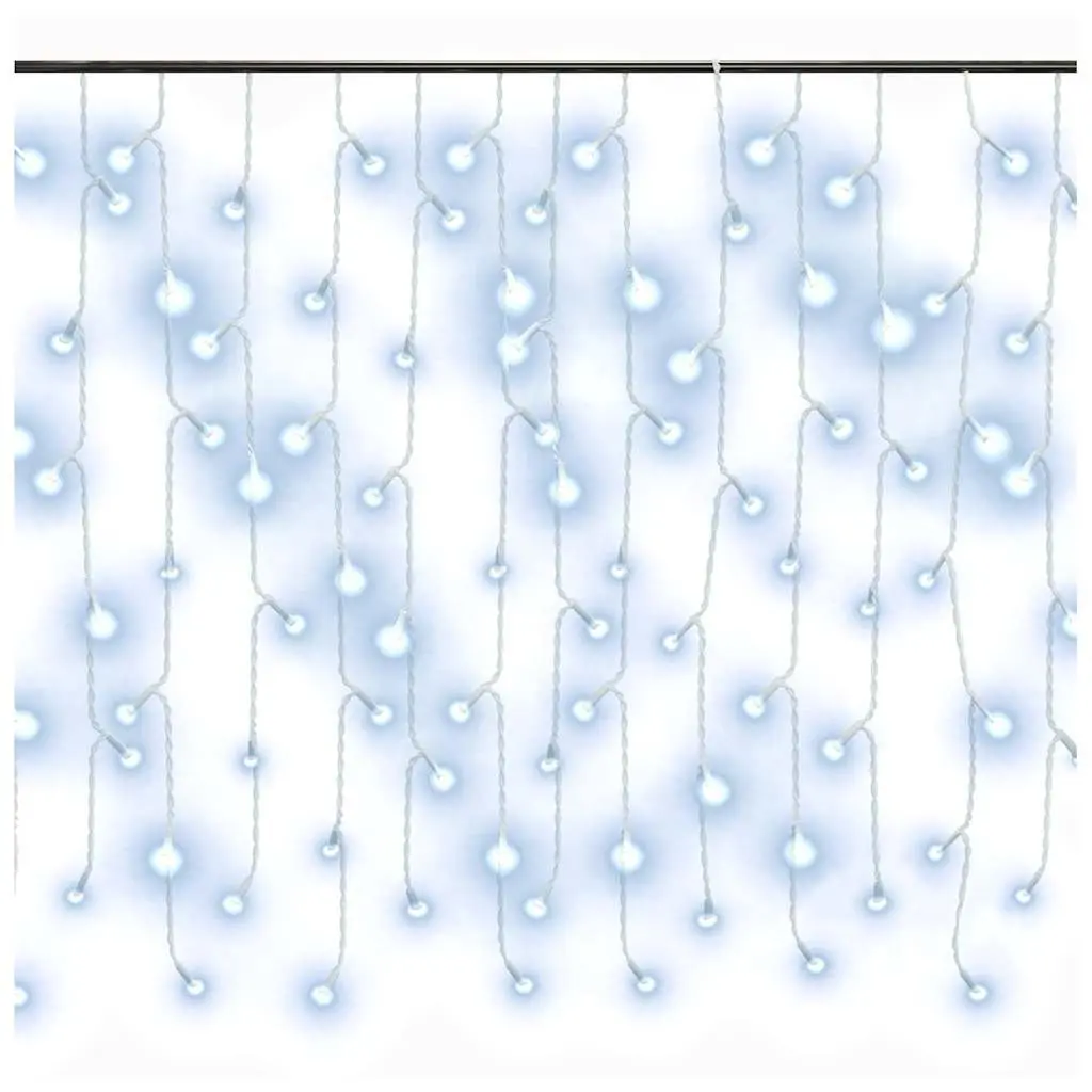 LED Icicle Curtain Lights Cold White 10m 400 LEDs 8 Lighting Effects Outdoor Indoor Decor
