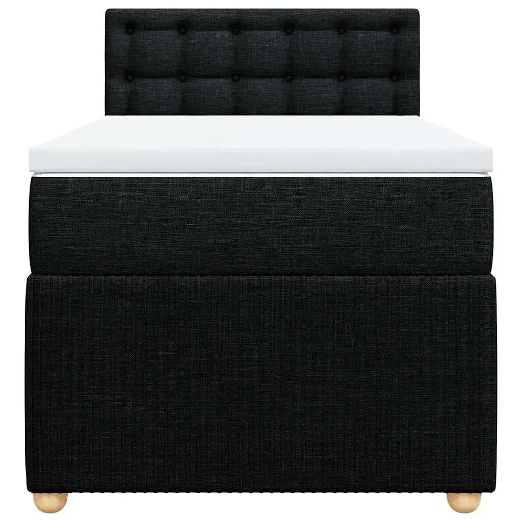 Box Spring Bed King Single Pocket Spring Mattress Dark Grey Fabric with LED Lights