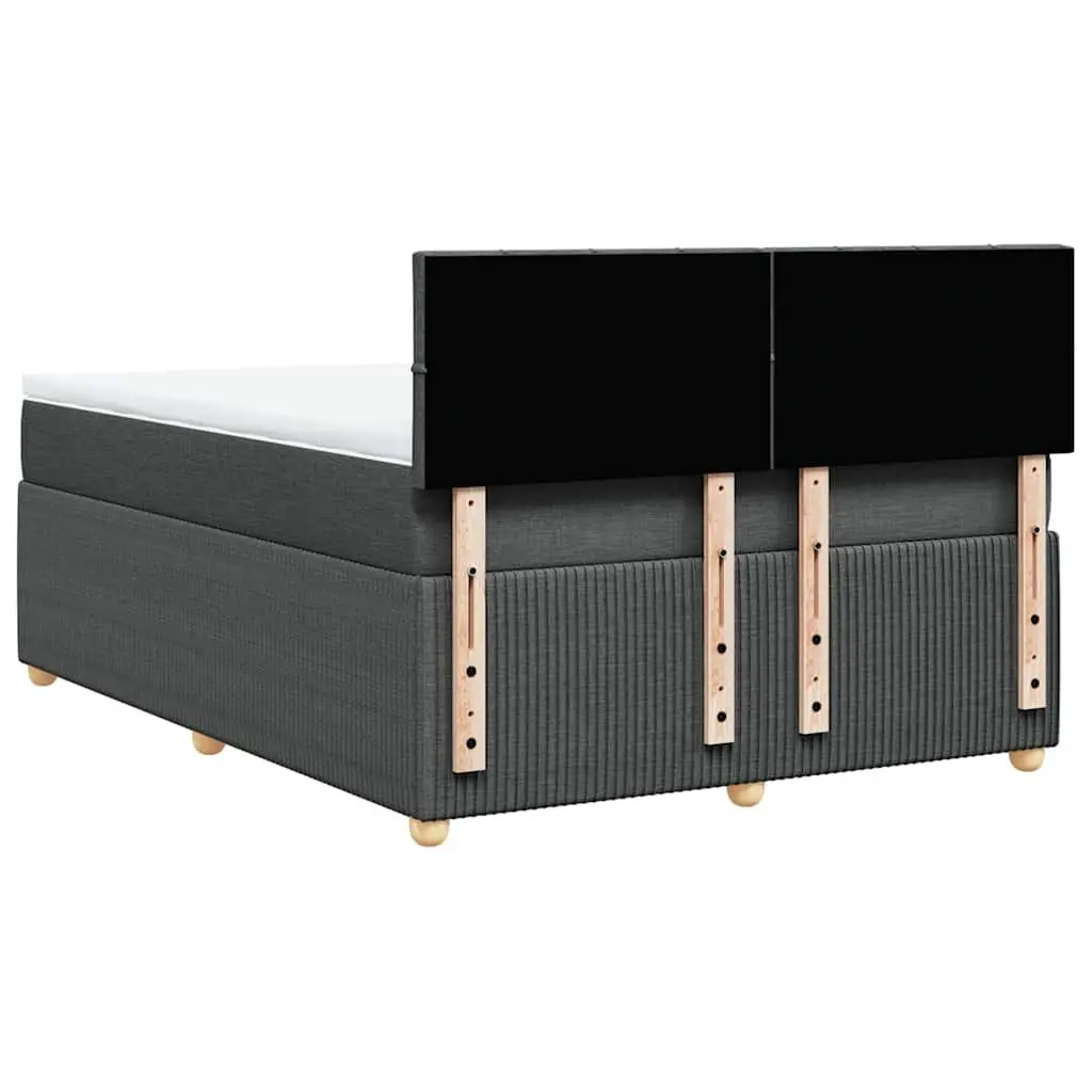 Queen Bed Frame Grey Fabric Pocket Spring Mattress with LED Lighting