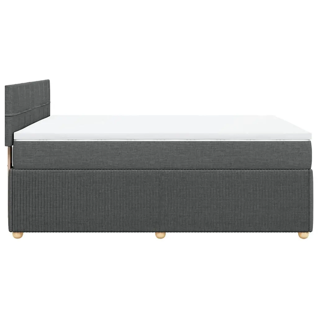 Queen Bed Frame Grey Fabric Pocket Spring Mattress with LED Lighting