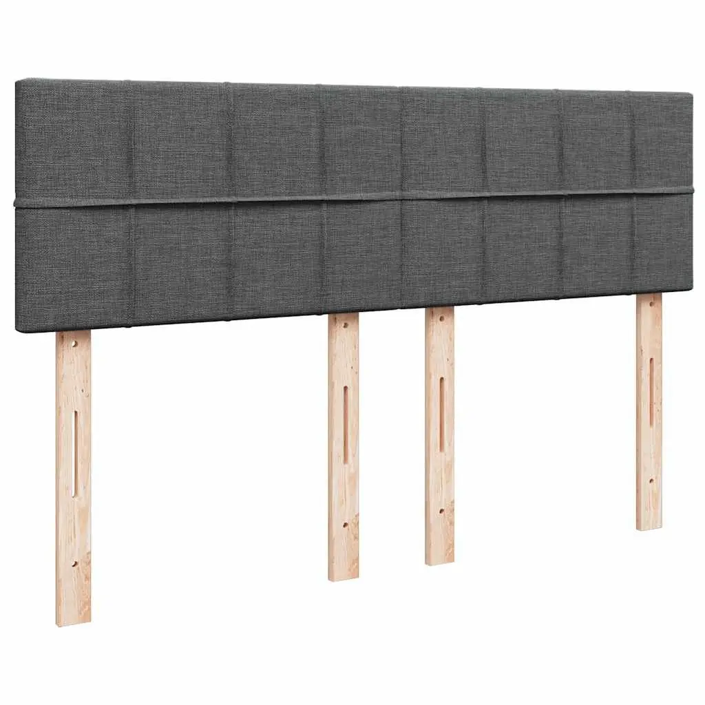 Queen Bed Frame Grey Fabric Pocket Spring Mattress with LED Lighting