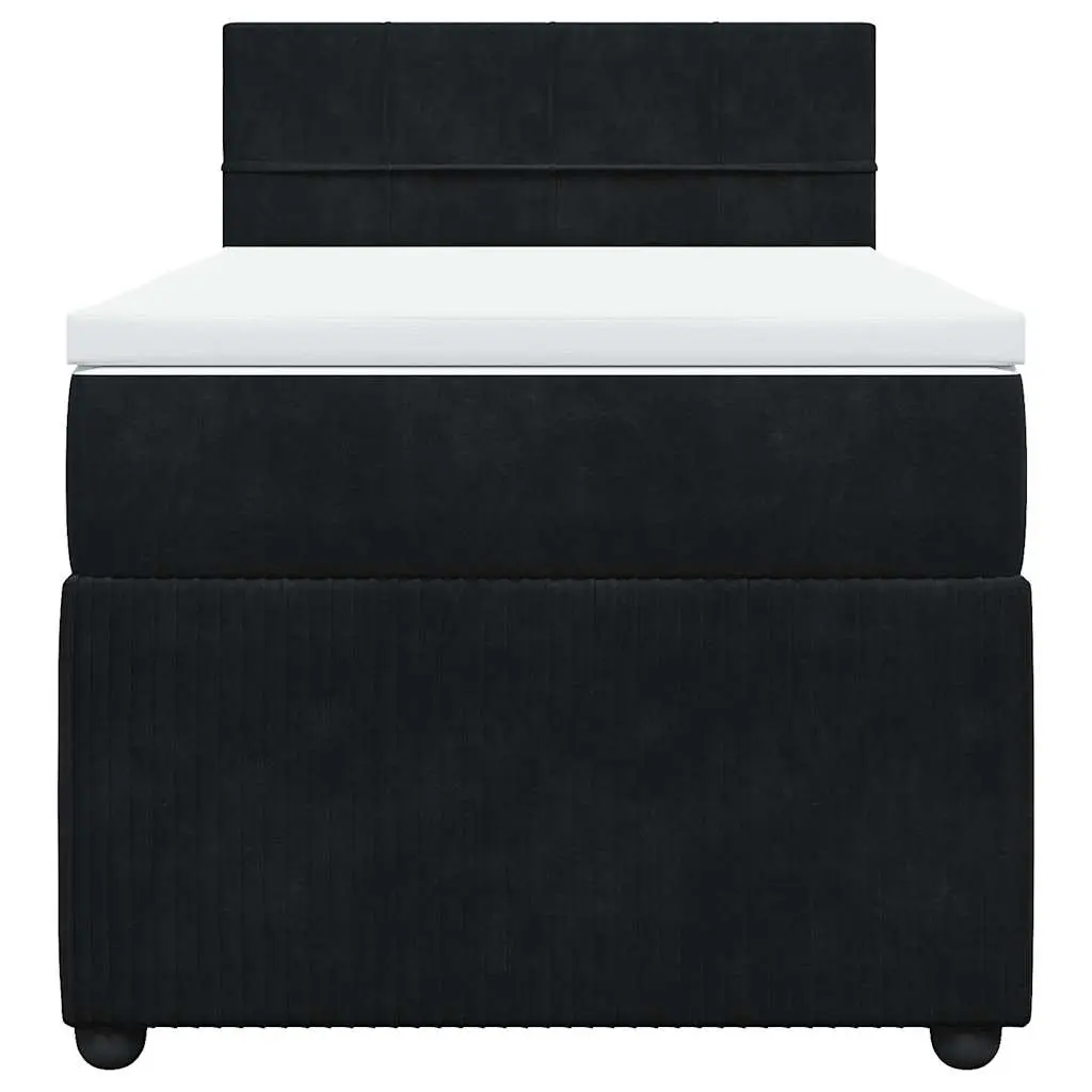 Box Bed Velvet Grey Pocket Spring Mattress King Single with Integrated LED Lighting