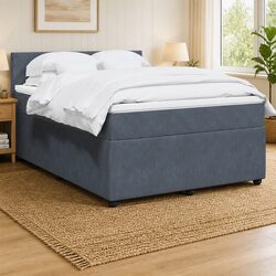 Double Box Spring Bed with Adjustable LED Lighting