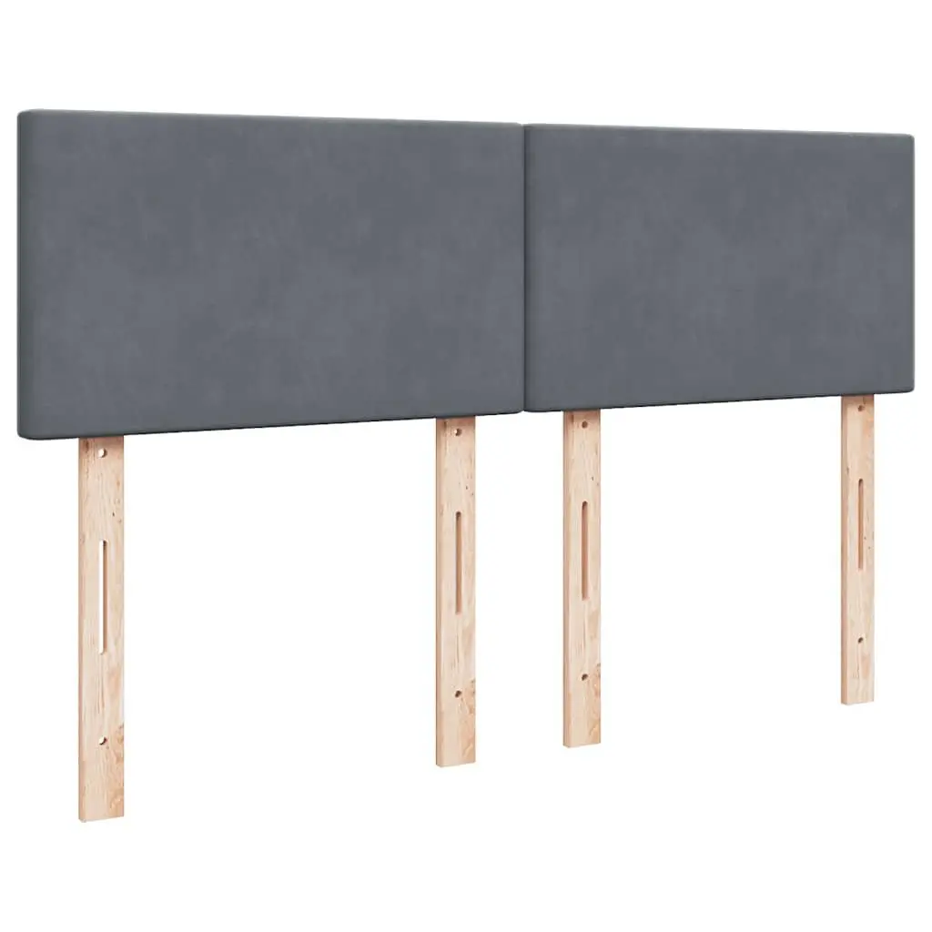 Double Box Spring Bed Pocket Spring Mattress Velvet Double Grey