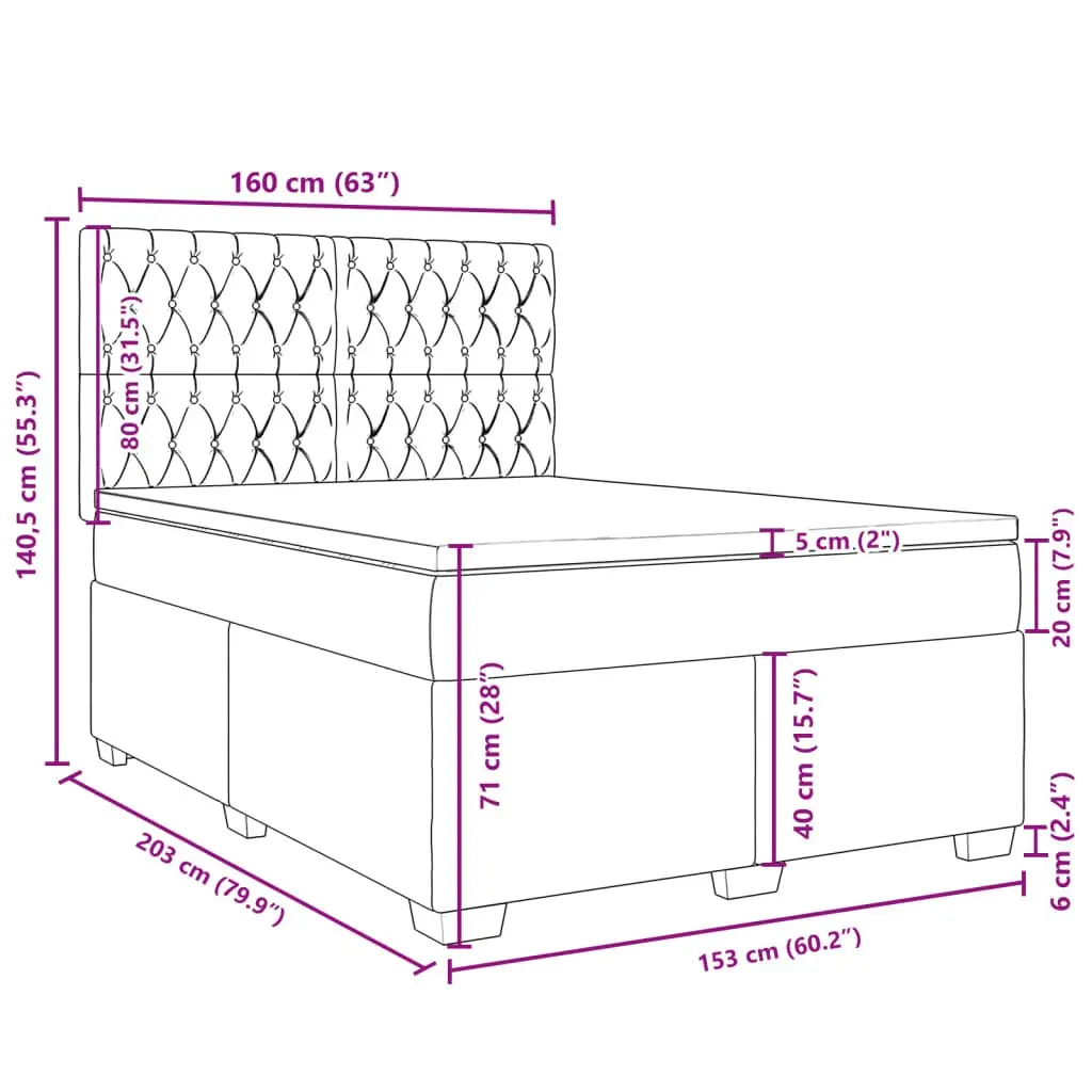Queen Box Spring Bed with Pocket Spring Mattress Height-Adjustable Headboard