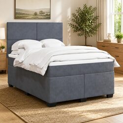 Comfortable Box Spring Bed with Removable Mattress Topper