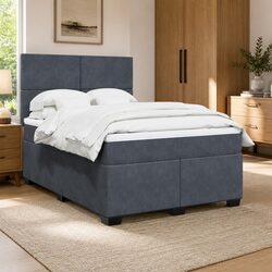 Perfect Fit for Any Bedroom: Grey Queen Box Spring Bed