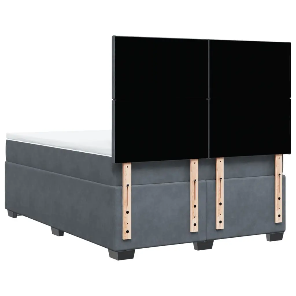 Queen Box Spring Bed with Pocket Mattress Height Adjustable Headboard Grey