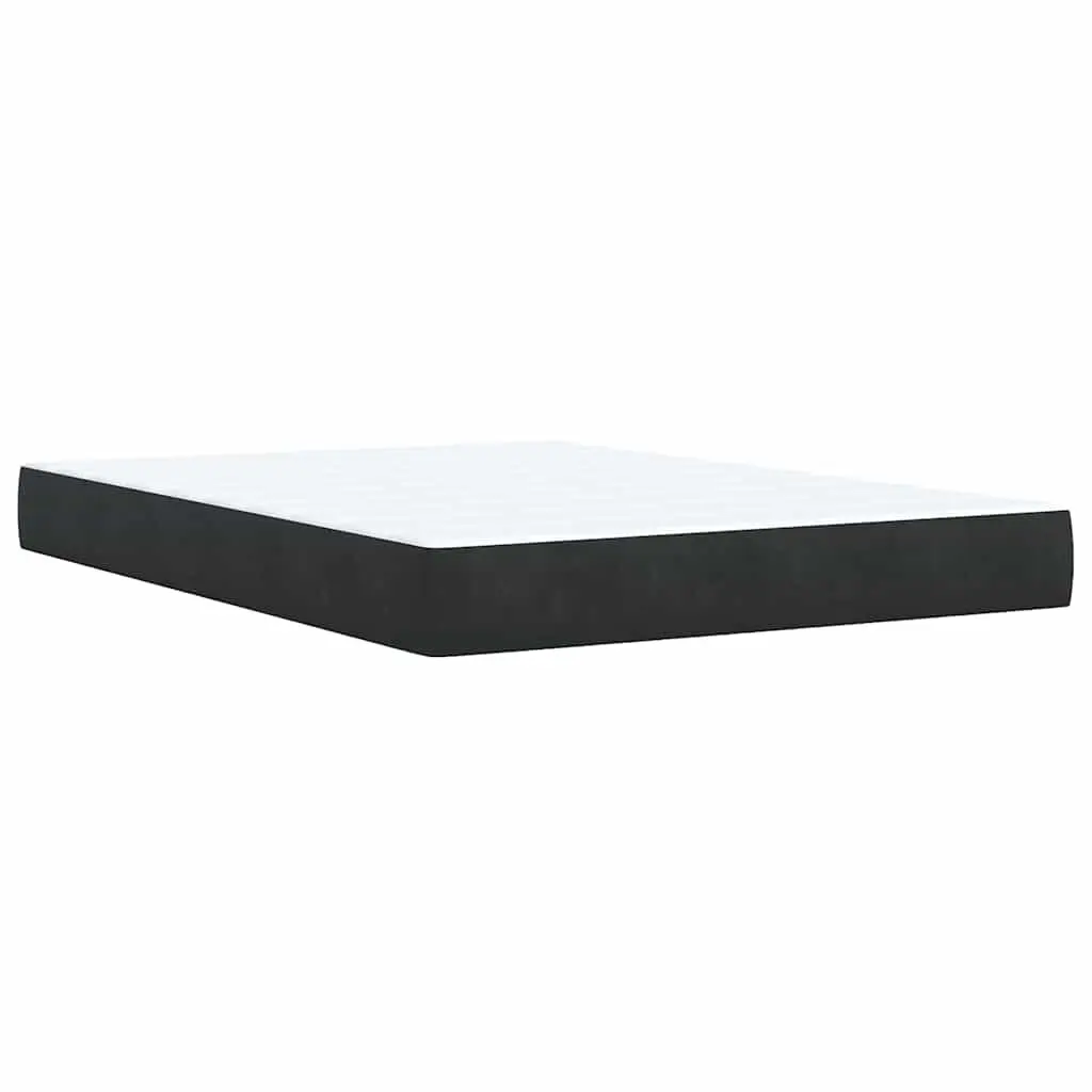 Queen Box Spring Bed with Pocket Sprung Mattress Black Velvet Adjustable