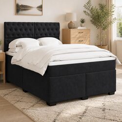 Versatile Queen Box Spring Bed with Adjustable Headboard