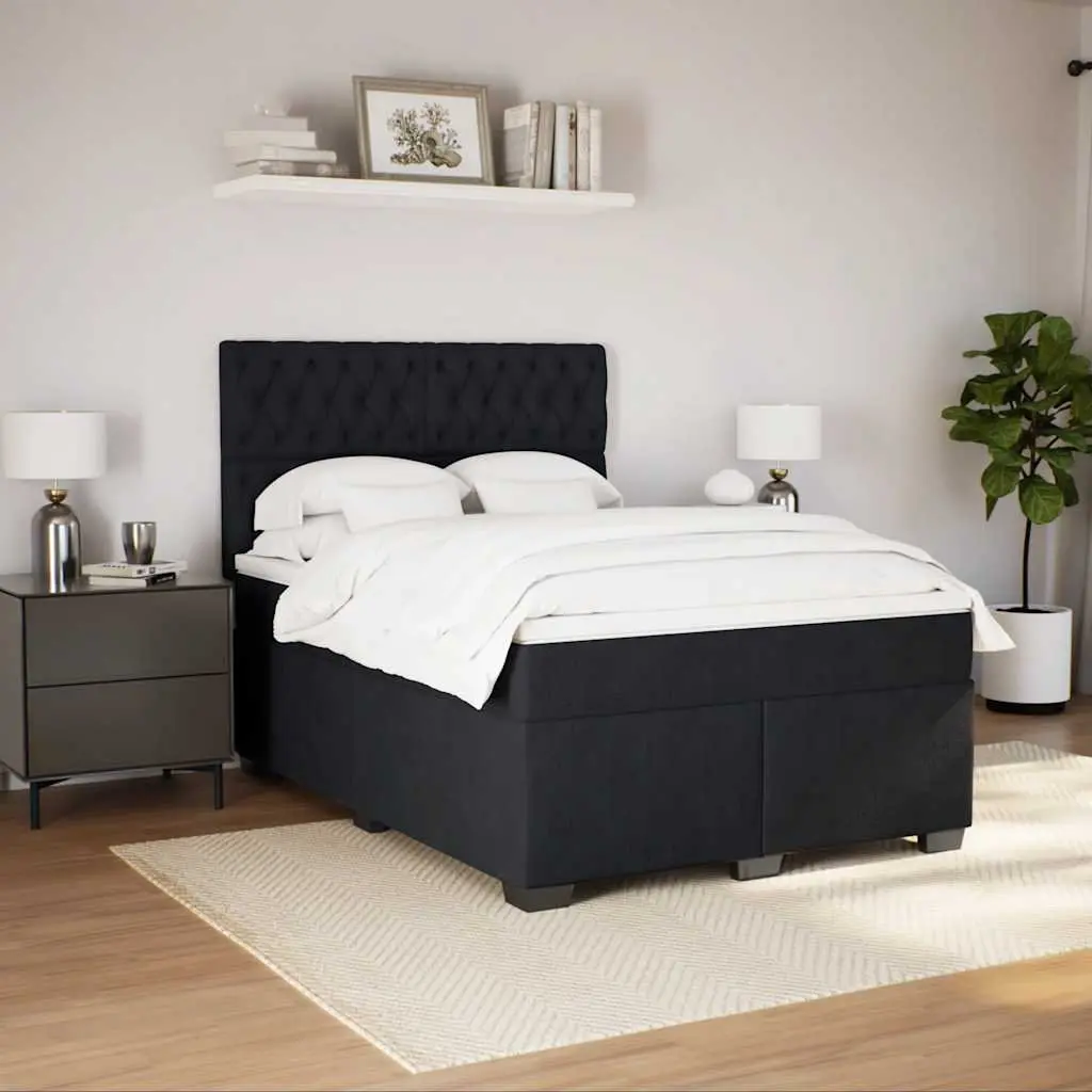 Queen Box Spring Bed with Adjustable Headboard