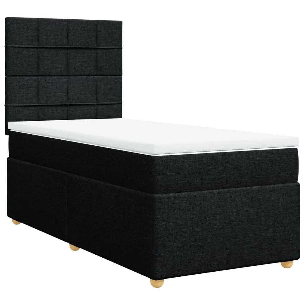 Box Spring Bed King Single Adjustable Headboard Black Fabric Pocket Spring Mattress