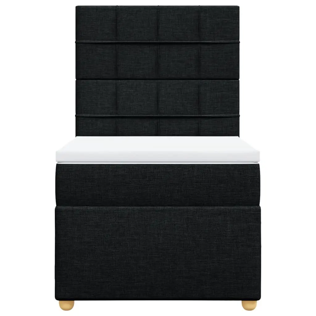 Box Spring Bed King Single Adjustable Headboard Black Fabric Pocket Spring Mattress