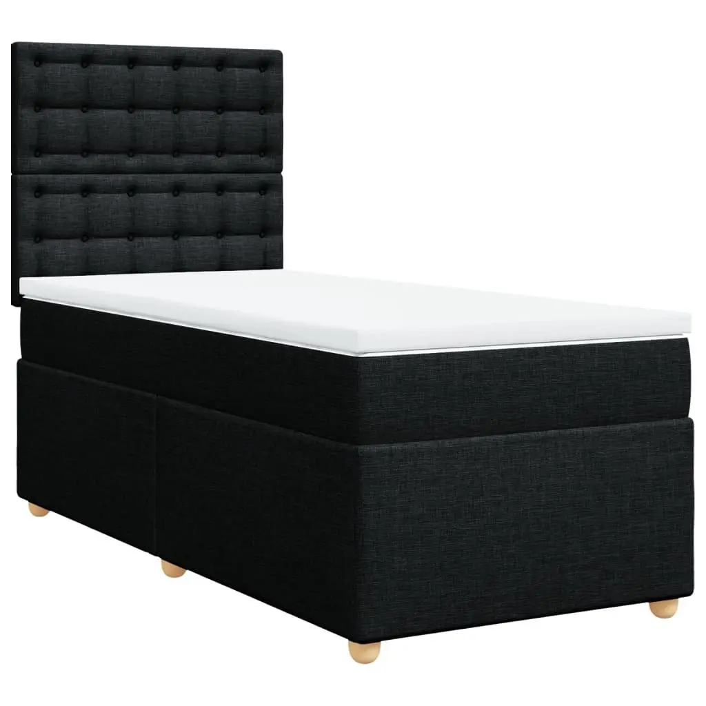 King Single Box Spring Bed with Pocket Mattress Height-Adjustable Headboard