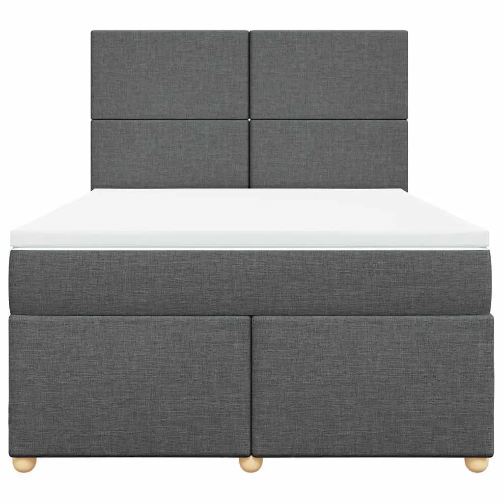 Queen Bed Grey Pocket Spring Mattress Height Adjustable Headboard Slatted Base