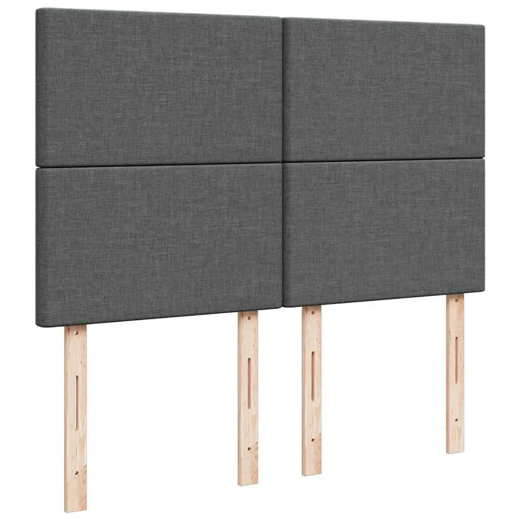 Queen Bed Grey Pocket Spring Mattress Height Adjustable Headboard Slatted Base
