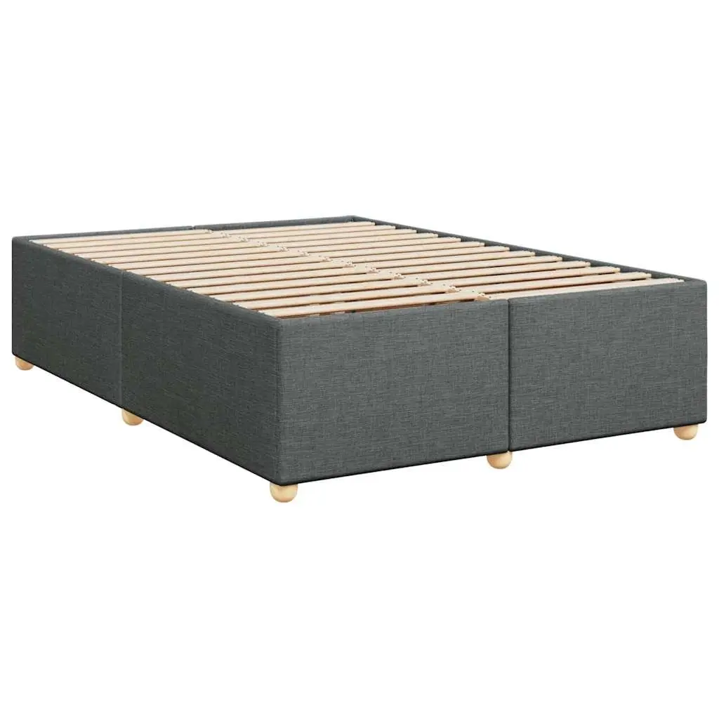 Queen Bed Grey Pocket Spring Mattress Height Adjustable Headboard Slatted Base