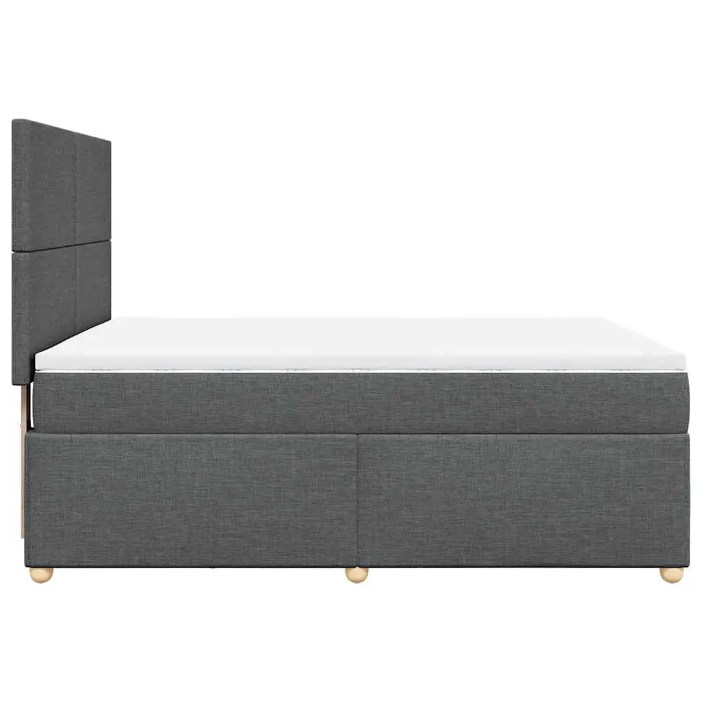 Queen Bed Grey Pocket Spring Mattress Height Adjustable Headboard Slatted Base