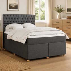 Versatile Queen Box Spring Bed with Adjustable Headboard