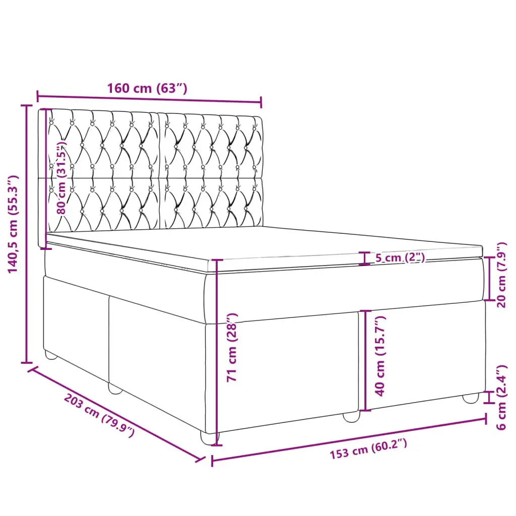 Queen Box Spring Bed with Adjustable Headboard