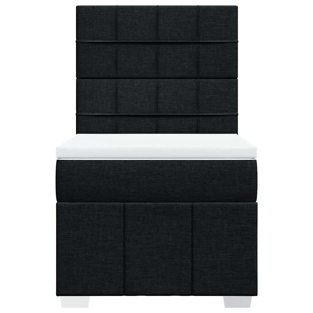 Box Spring Bed Pocket Spring Mattress King Single Height-Adjustable Headboard Black