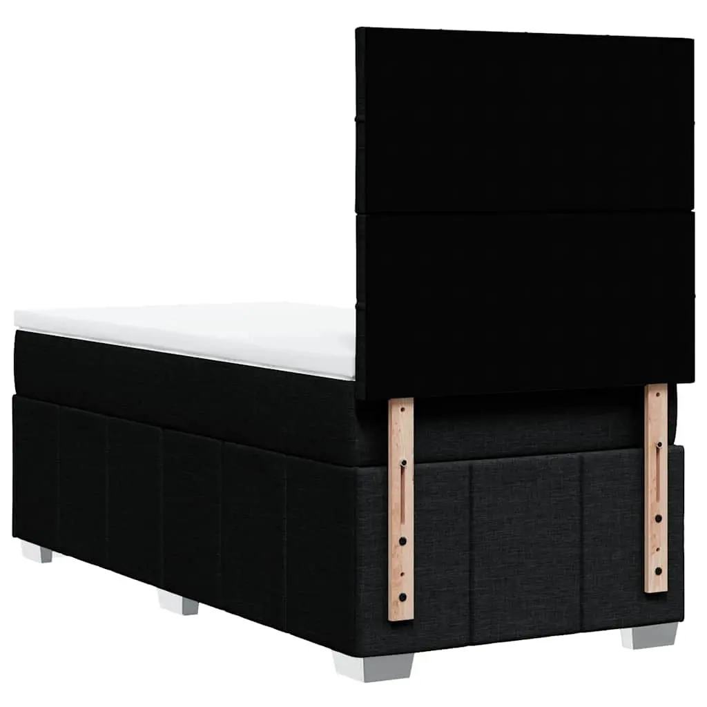 Box Spring Bed Pocket Spring Mattress King Single Height-Adjustable Headboard Black