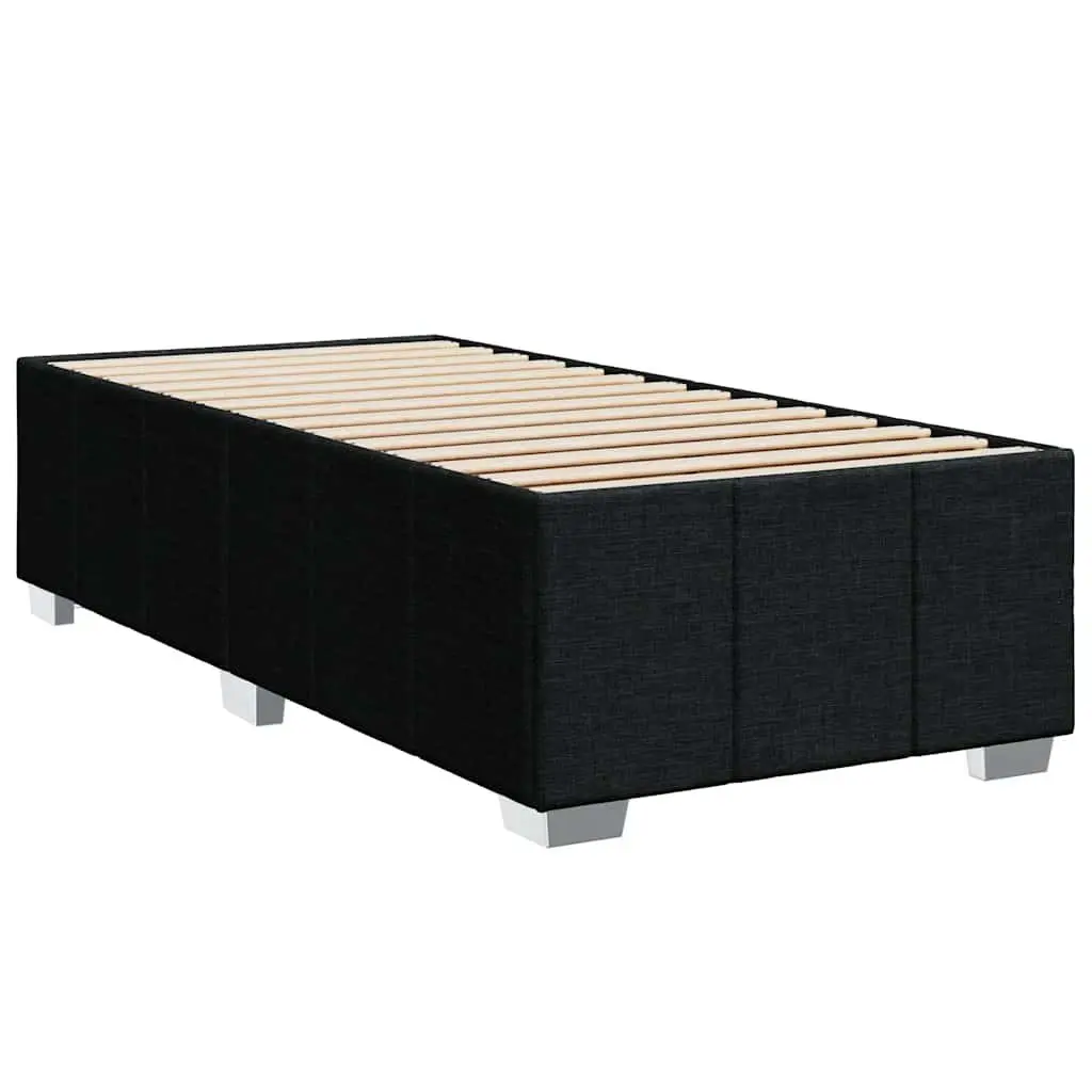 King Single Box Spring Bed Pocket Spring Mattress Height-Adjustable Headboard Black