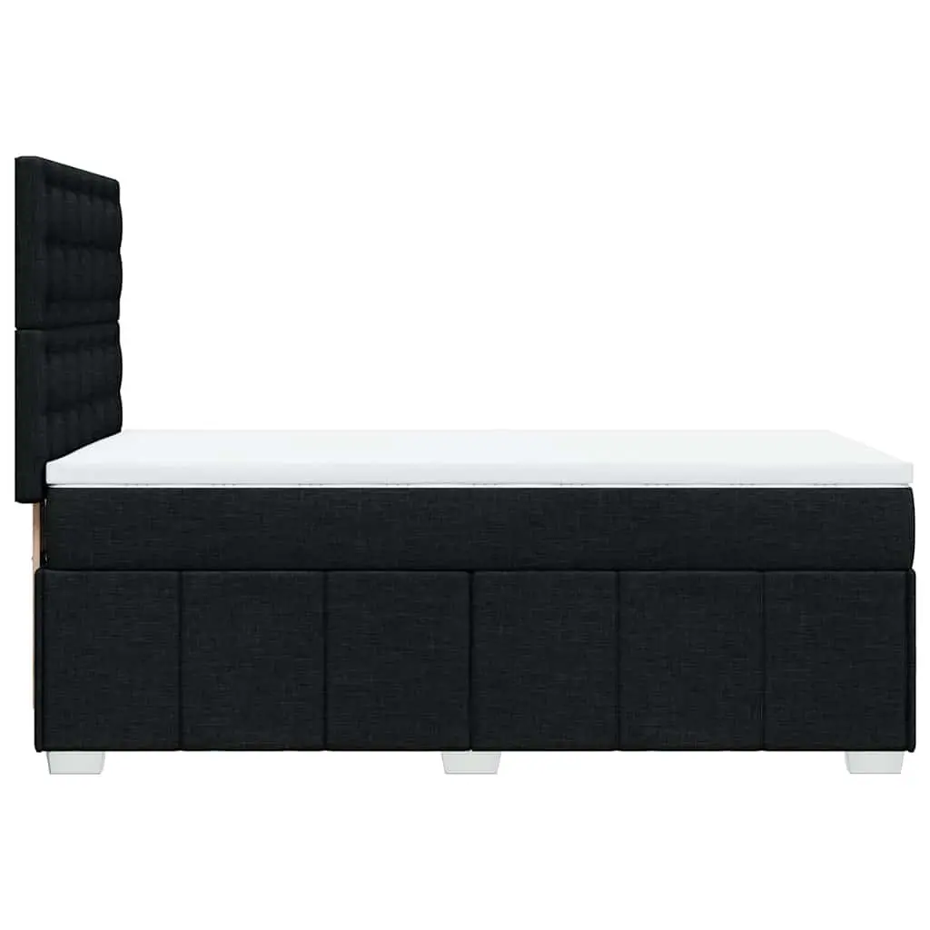 King Single Box Spring Bed Pocket Spring Mattress Height-Adjustable Headboard Black