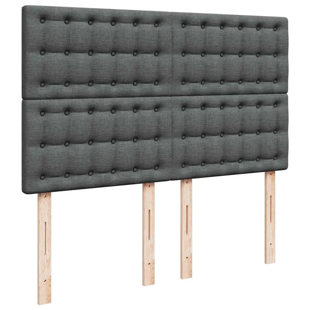 Queen Box Spring Bed Pocket Sprung Mattress Grey Fabric Adjustable