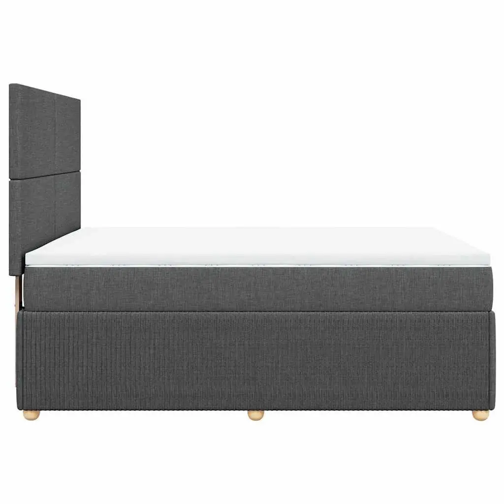 Queen Bed with Adjustable Headboard Grey Fabric Pocket Spring Mattress