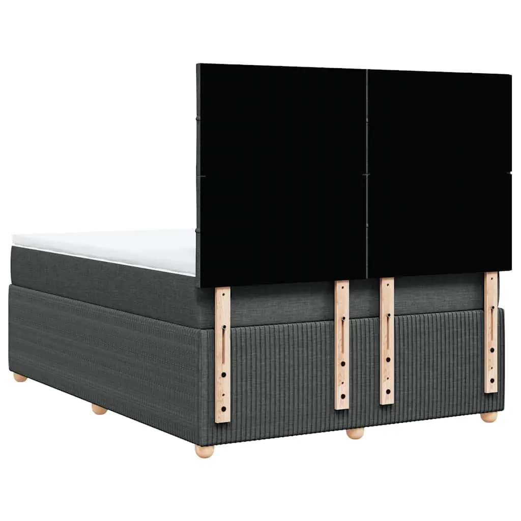 Queen Box Spring Bed with Pocket Mattress Height-Adjustable Headboard Dark Grey