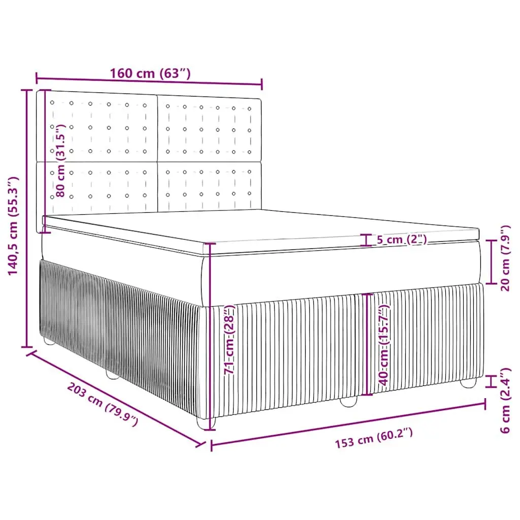 Queen Box Spring Bed with Pocket Spring Mattress Grey Fabric Adjustable
